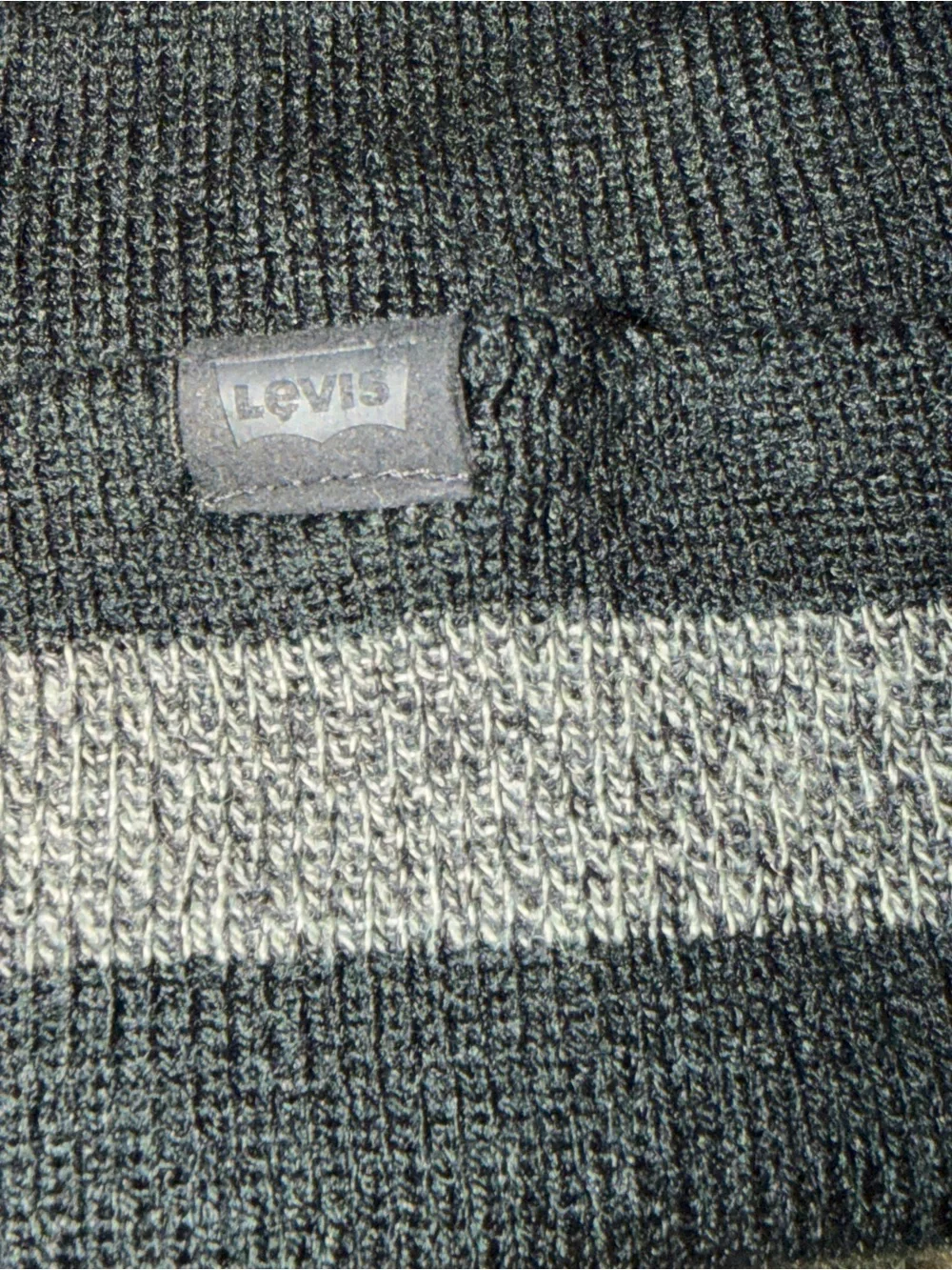 Levi’s black and gray cuffed knit beanie hat